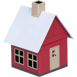 Metall-Räucherhaus "Waldhaus" - rot - 9,8 cm