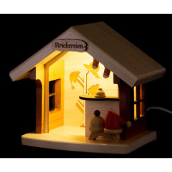Weihnachtshütte "Strickereien" - 14 cm