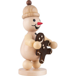 Schneemann Junior mit Lebkuchenmann - Mittelgroß - 18,5 cm