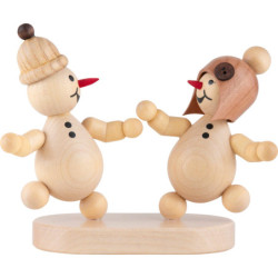 Schneemann Geschwister tanzend - 9 cm