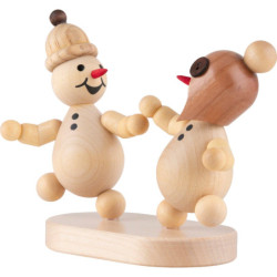 Schneemann Geschwister tanzend - 9 cm