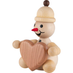 Schneemann Junior "mit Herz" - Mittelgroß - 14,5 cm