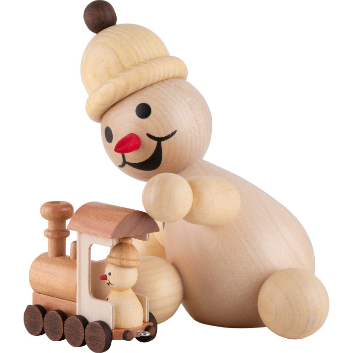 Schneemann Junior "mit Lok" - Mittelgroß - 15 cm