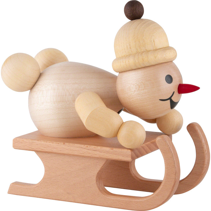 Snowman - Junior "Luge Racer" - Medium Size - 14 cm / 5.5 inch