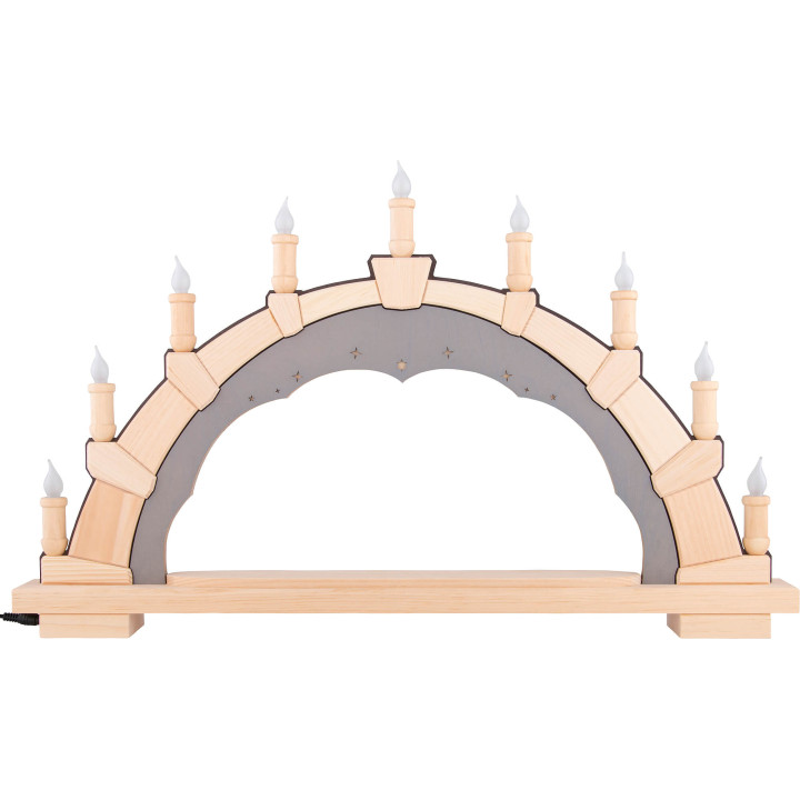 Candle Arch - Anthracite Interior - without Figurines - 66x40 cm / 26x15.7 inch