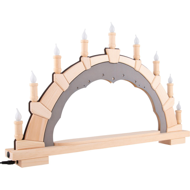 Candle Arch - Anthracite Interior - without Figurines - 66x40 cm / 26x15.7 inch