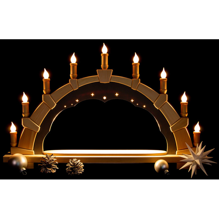 Candle Arch - Anthracite Interior - without Figurines - 66x40 cm / 26x15.7 inch