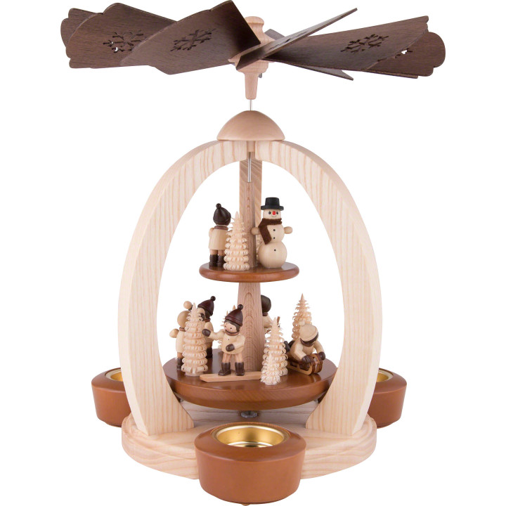 2-stöckige Pyramide Winterkinder - Exklusiv - 30 cm