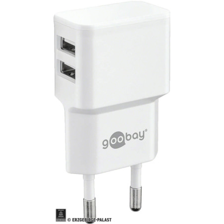 2-fach USB-Steckernetzteil 110-220V/5V - 2 cm