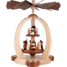 2-stöckige Pyramide Waldleute zur Weihnachtszeit - Exklusiv - 26 cm