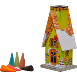 Metall-Räucherhaus Waldhütte Winter - 11,5 cm