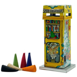 Metall-Räuchertelefonzelle Bibliothek - 11 cm