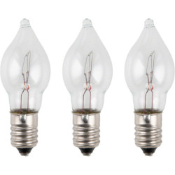 Tropfenspitzkerze - Sockel E10 - 12V/3W