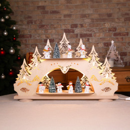 Collector Candle Arch wit two Levels - Zenker Snowmen - 68x43 cm / 26.8x16.9 inch