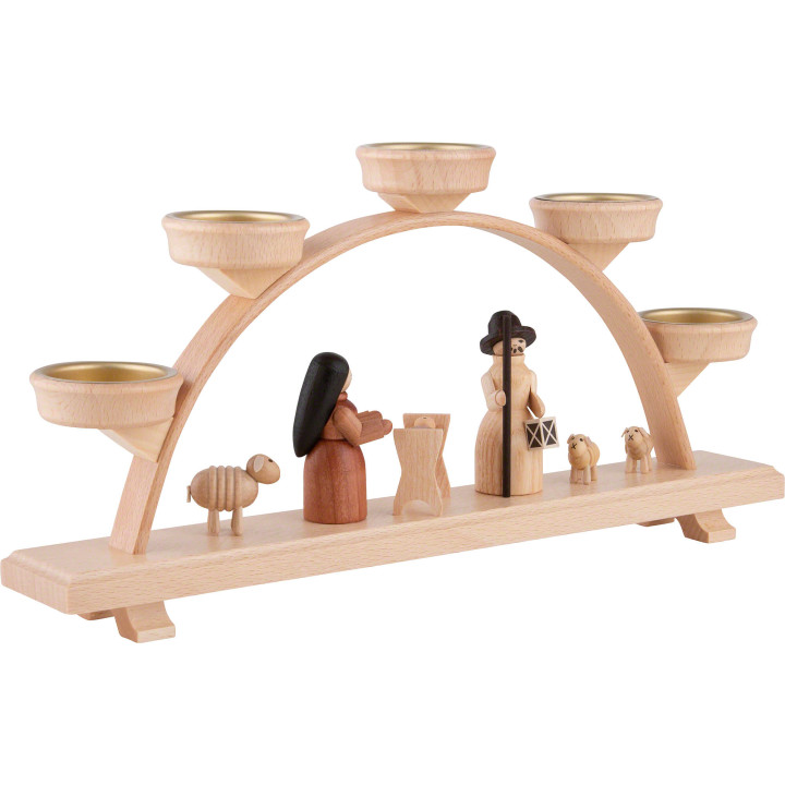 Schwibbogen mit Krippenfiguren  - 32,5x16 cm