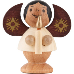 Star Angel with Candle - Natural - 4,5 cm / 1.8 inch