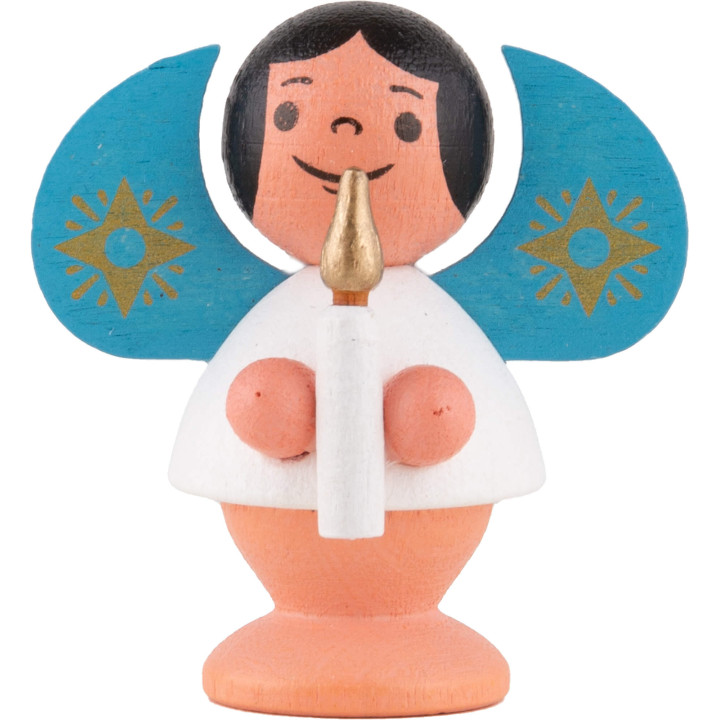 Star Angel with Candle - Colored - 4,5 cm / 1.8 inch