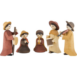 Musicians, Set of Five, Stained - 7 cm / 2.8 inch