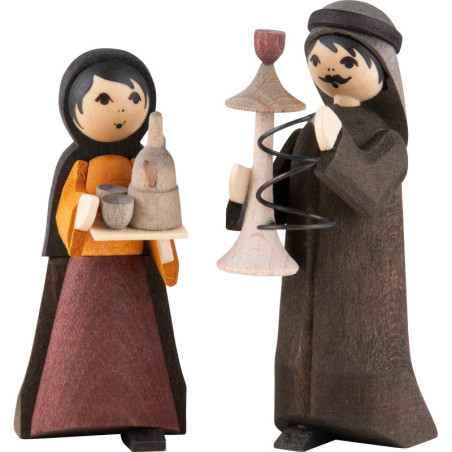 Hookah Couple, Set of Two, Stained - 7 cm / 2.8 inch