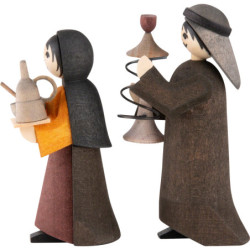 Hookah Couple, Set of Two, Stained - 7 cm / 2.8 inch