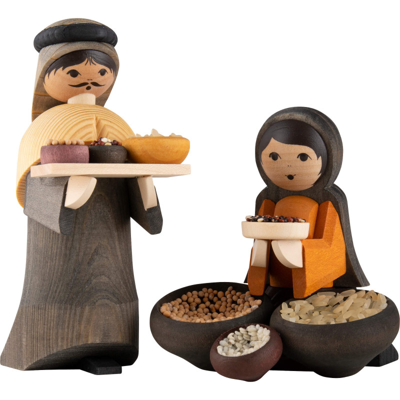 Gewürzhändler 2-teilig gebeizt - 13 cm