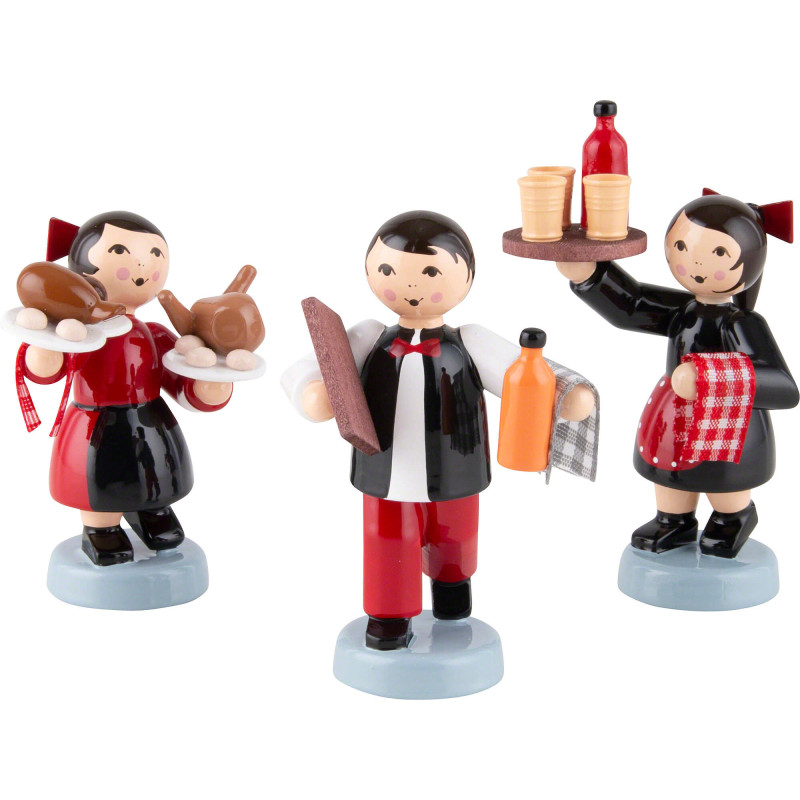 Winter Children Waiter Group - 3 pcs. - red - 7 cm / 2.8 inch