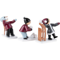 Winterkinder Schneeballkinder 3-teilig lila - 7 cm