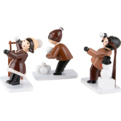 Winterkinder Schneeballkinder 3-teilig braun - 7 cm