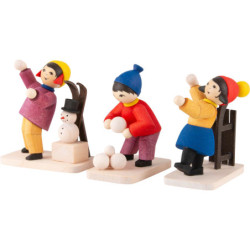 Winter Children Snowball Kids - 3 pcs. - stained - 7 cm / 2.8 inch