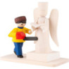 Winter Children Boy with Snow Sculpture - stained - 7 cm / 2.8 inch