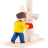Winter Children Boy with Snow Sculpture - stained - 7 cm / 2.8 inch
