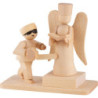 Winter Children Boy with Snow Sculpture - natural - 7 cm / 2.8 inch