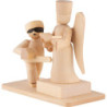 Winterkinder Junge mit Schneeskulptur natur - 7 cm
