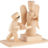 Winter Children Boy with Snow Sculpture - natural - 7 cm / 2.8 inch