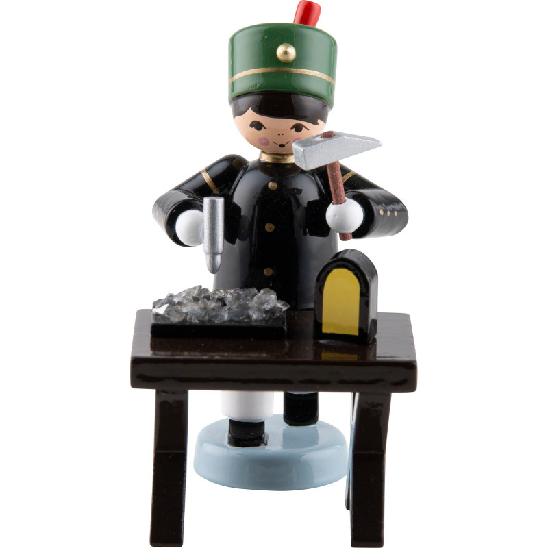 Miner with Cutting Bench, Colored - 7 cm / 2.8 inch