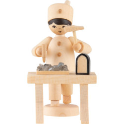 Miner with Cutting Bench, Natural - 7 cm / 2.8 inch