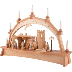 Candle Arch - Oriental Nativity with Moving Figurines - 76x52 cm / 29.9x20.5 inch
