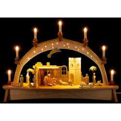 Candle Arch - Oriental Nativity with Moving Figurines - 76x52 cm / 29.9x20.5 inch