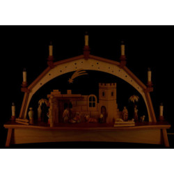 Candle Arch - Oriental Nativity with Moving Figurines - 76x52 cm / 29.9x20.5 inch