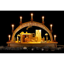 Candle Arch - Oriental Nativity with Moving Figurines - 76x52 cm / 29.9x20.5 inch
