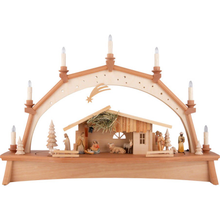 Candle Arch - Nativity with Moving Figurines - 76x52 cm / 29.9x20.5 inch