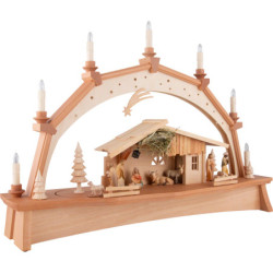 Candle Arch - Nativity with Moving Figurines - 76x52 cm / 29.9x20.5 inch