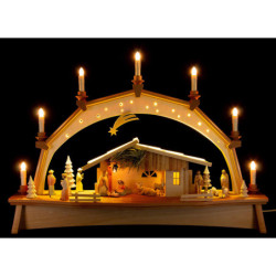 Candle Arch - Nativity with Moving Figurines - 76x52 cm / 29.9x20.5 inch