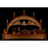 Schwibbogen Weihnachtsmarkt mit drehender Pyramide und beweglichen Figuren - 76x52 cm