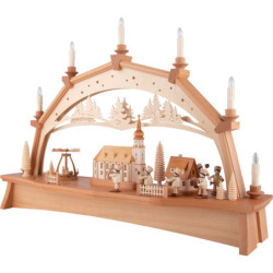 Candle Arch - Miners Parade with Moving Figurines - 76x52 cm / 29.9x20.5 inch