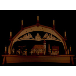 Candle Arch - Miners Parade with Moving Figurines - 76x52 cm / 29.9x20.5 inch