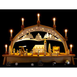 Candle Arch - Miners Parade with Moving Figurines - 76x52 cm / 29.9x20.5 inch