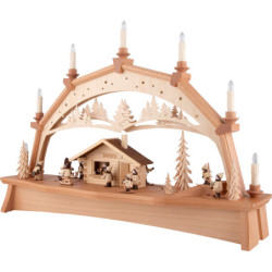 Candle Arch - Forest House with Moving Winter Children - 76x52 cm / 29.9x20.5 inch