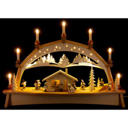 Candle Arch - Forest House with Moving Winter Children - 76x52 cm / 29.9x20.5 inch