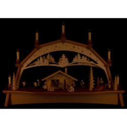 Candle Arch - Forest House with Moving Winter Children - 76x52 cm / 29.9x20.5 inch